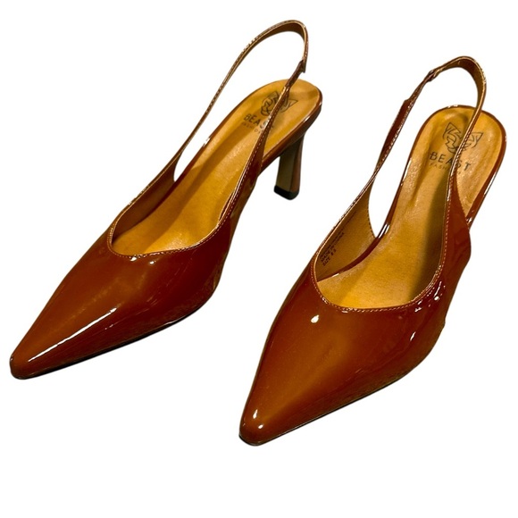 Beast Fashion Trinie Pointed Toe Heels Size 8.5 Camel Slingback Pumps - Picture 2 of 9